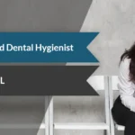 Banner showing a smiling woman with documents beside ribbons reading 'Registered Dental Hygienist' and 'Chicago, IL'.